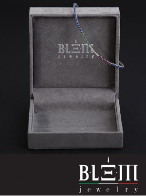 Bracciale Tennis Blem Uomo in Oro Bianco e Diamanti BLM 02