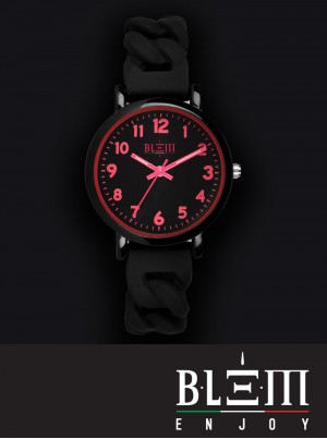 Orologio al Quarzo Donna Blem Enjoy F2304 Nero e Fucsia
