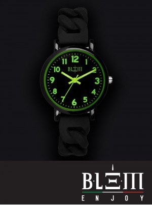 Orologio al Quarzo Donna Blem Enjoy Catena F2304 Nero e Verde