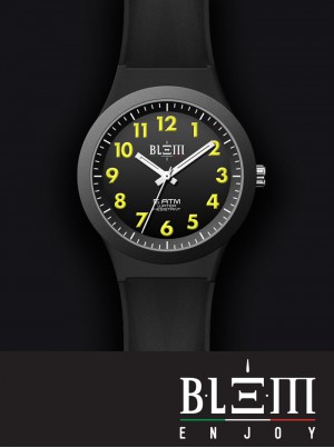 Orologio al Quarzo Uomo Blem Enjoy Vincente U3130 Nero e Giallo